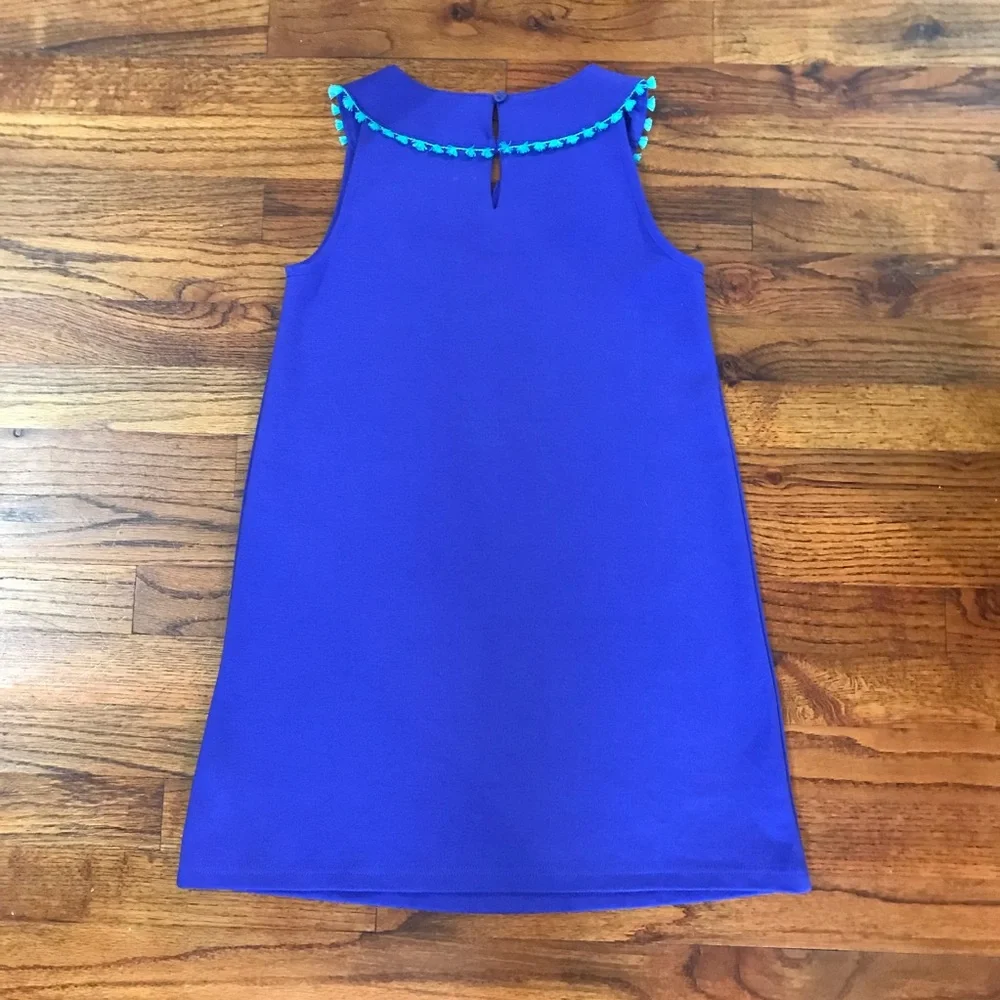 Girls Gymboree Blue & Teal Green Dress Size Medium 8 - 10 Cotton Polyester Spand